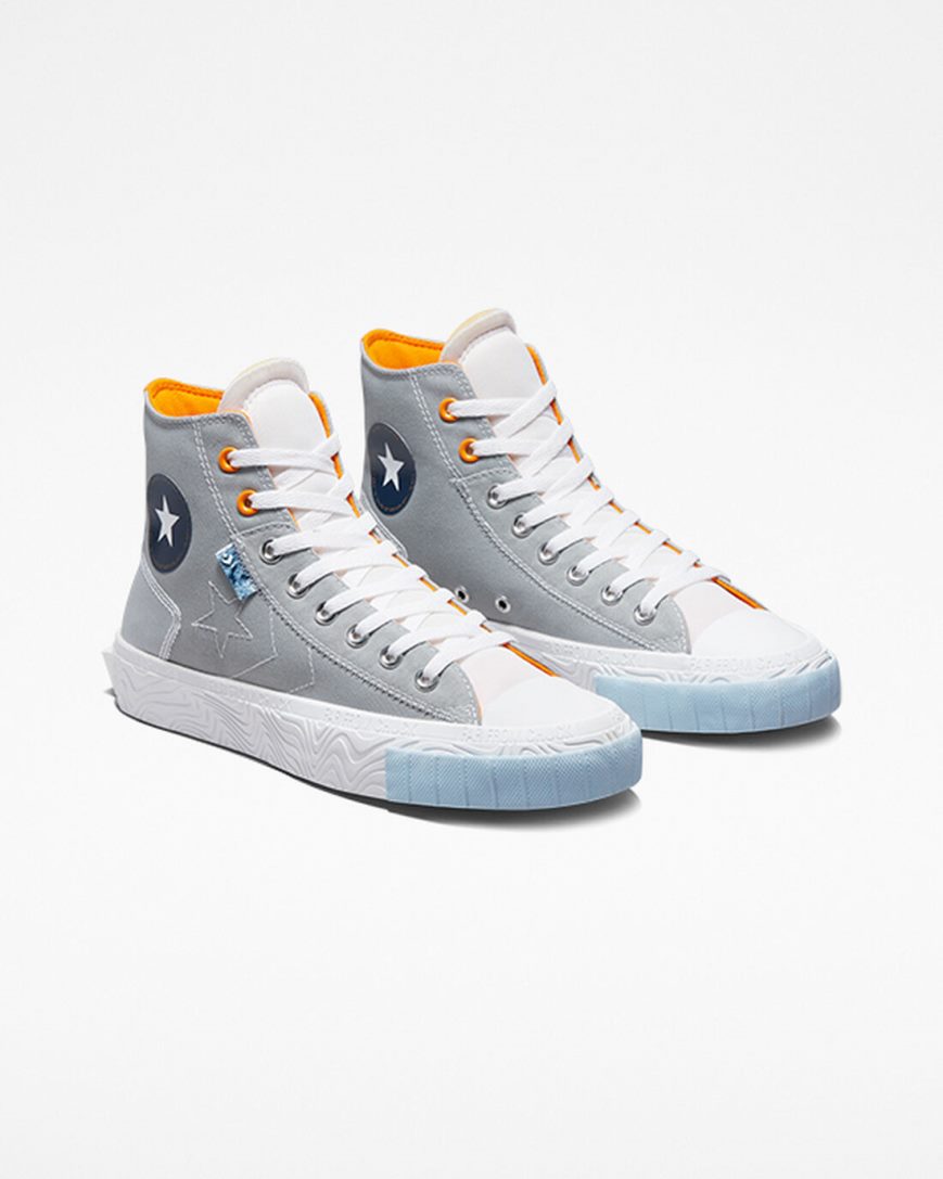 Tenisi Inalti Barbati Converse Chuck Taylor Alt Star Reflective Shine Gri Albi Portocalii | RO T13ODN487